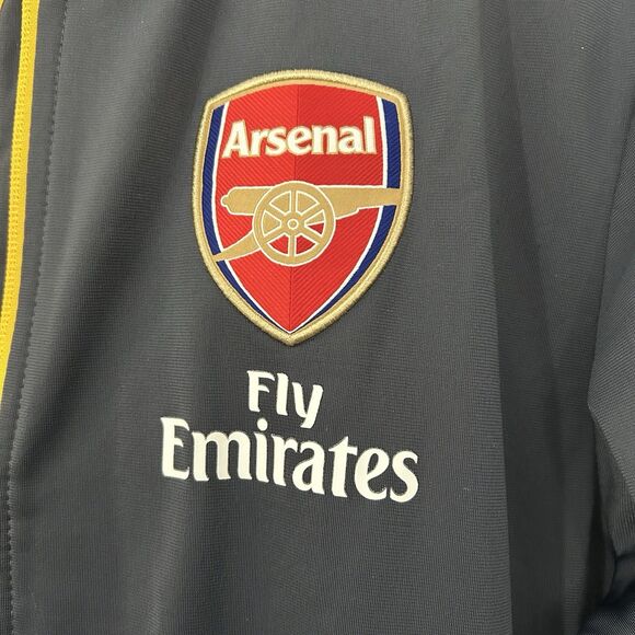 Puma Arsenal Stadium Soccer Jacket Men's Size M Gray & Yellow - Picture 3 of 5